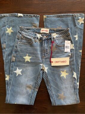 Driftwood Farrah Stars Flare Jeans Size 25